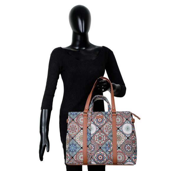 Multicolour Printed Women Tote Bag – Hand Crafted Fabric Handbags, Satchel Purse - Picture 10 of 10